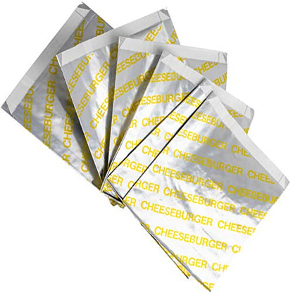 Foil Cheeseburger Wrappers - 6"x6.5"x1" - 10 Pack