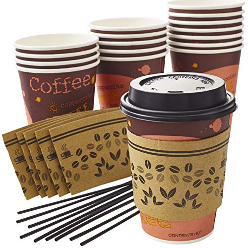 12 Oz Orange Print Coffee Cup Sets