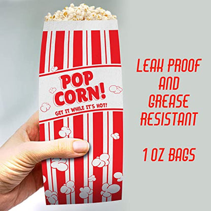 Red & White Popcorn Bag - 1oz - 25 Bags