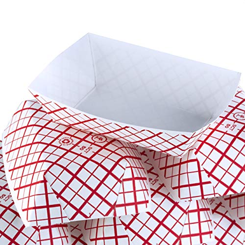 Red & White Paper Food Tray - 0.5lb - 200 Pack