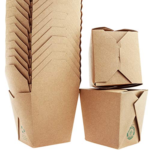Brown Chinese Takeout Boxes - 8oz, 16oz - 100 Pack