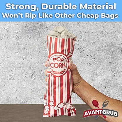 Red & White, Coated For Leak/Tear Resistance Popcorn Bags - 2oz - 25 Bags