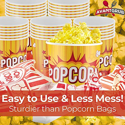 Yellow, White & Red Popcorn Cup - 32oz - 50 Cups